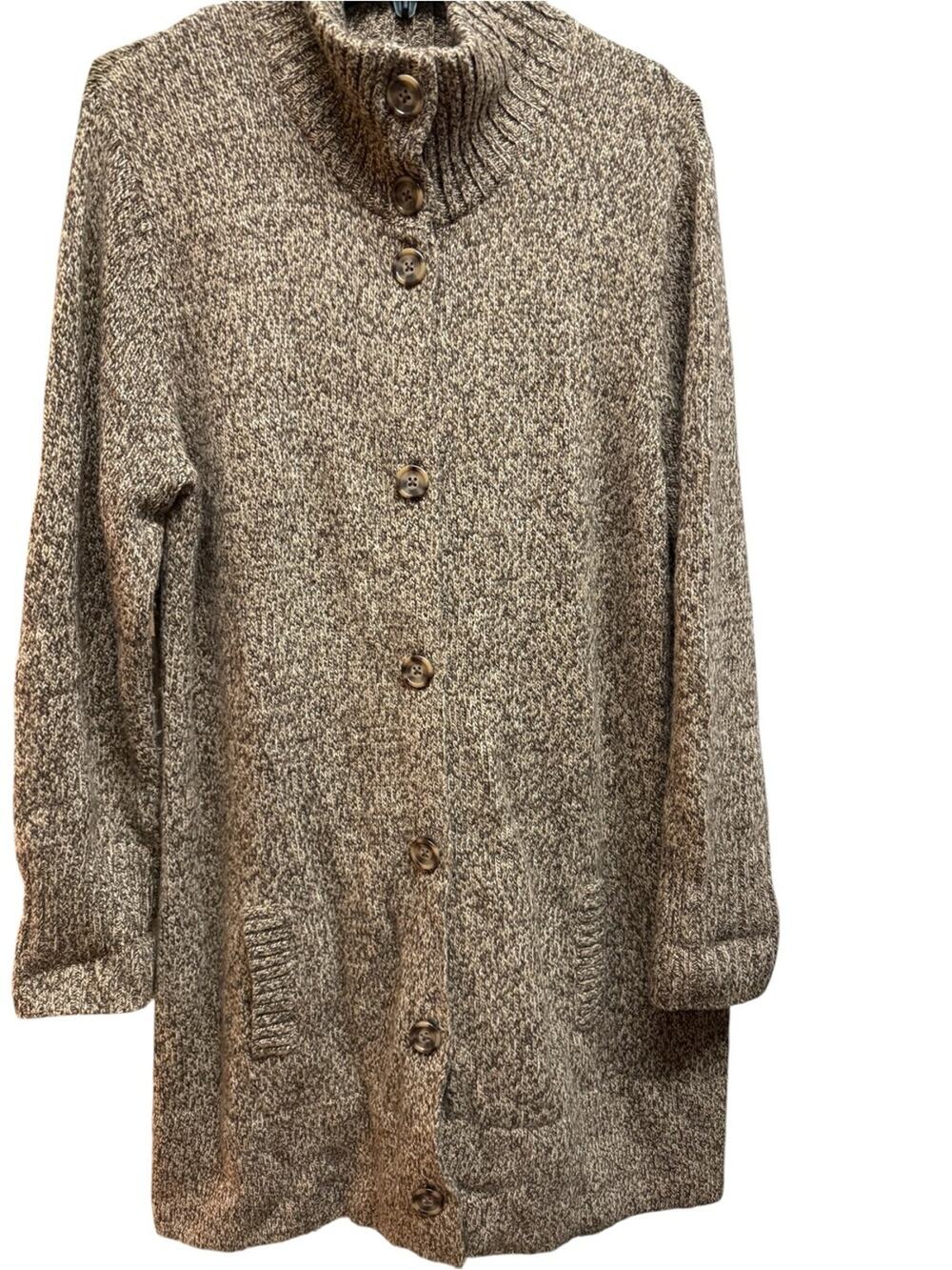 Lands' End Lambswool Angora Cashmere Blend Long Cardigan Sweater XL